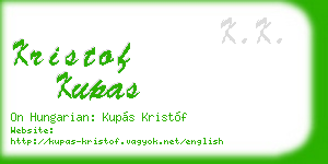 kristof kupas business card