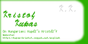kristof kupas business card